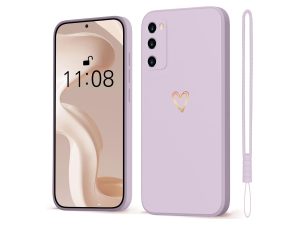 OLV for Samsung Galaxy S20 FE 4G/5G Case Gold Love Heart, Cell Phone Case Samsung Galaxy S20 FE Girls Case Soft Silicone Slim Shockproof Scratch-Resistant Cute Gold Love Protective Case for S20 FE 5G 6.5''