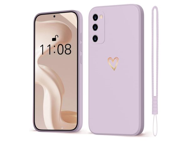 OLV for Samsung Galaxy S20 FE 4G/5G Case Gold Love Heart, Cell Phone Case Samsung Galaxy S20 FE Girls Case Soft Silicone Slim Shockproof Scratch-Resistant Cute Gold Love Protective Case for S20 FE 5G 6.5''